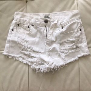 Forever 21 Premium Denim White High Waist Shorts